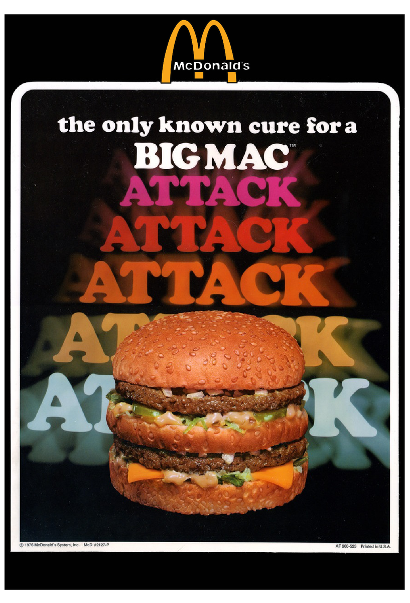 McDonalds 1975 Custom Big Mac Attack 13x19 Reprint POSTER FREE