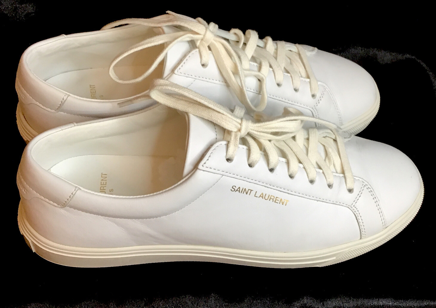 Top basso Saint Laurent pelle bianca basso oro Saint Laurent taglia 39 5