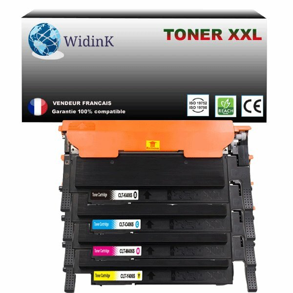 Pack de 4 toners compatibles Samsung CLX3305 Noir et Couleur haute capacité pour imprimante