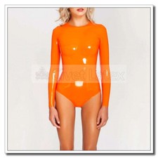 Latex Leotard Long Sleeves T-Back Round Neck No Zip Slim Sexy Customize .4mm J40 Latex Leotard Long Sleeves T-Back Round Neck No Zip Slim Sexy Customize .4mm J40 - Image 1