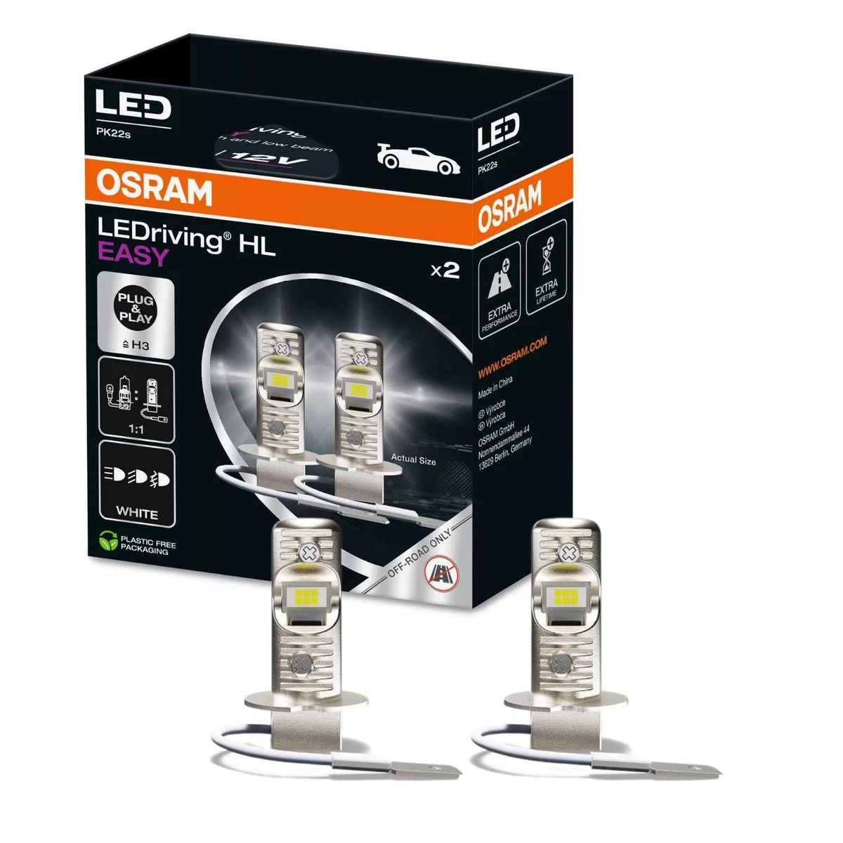 OSRAM OFF-ROAD Super Bright Lampada Alogena H3 Per Proiettori - 62153 - Robusta, Resistente Alle Vibrazioni - Confezione Singola
