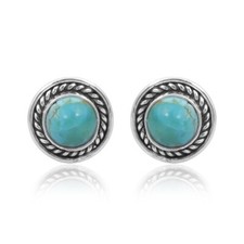 Boho Kingman Turquoise Stud 925 Sterling Silver Anniversary Gift Jewelry For Her