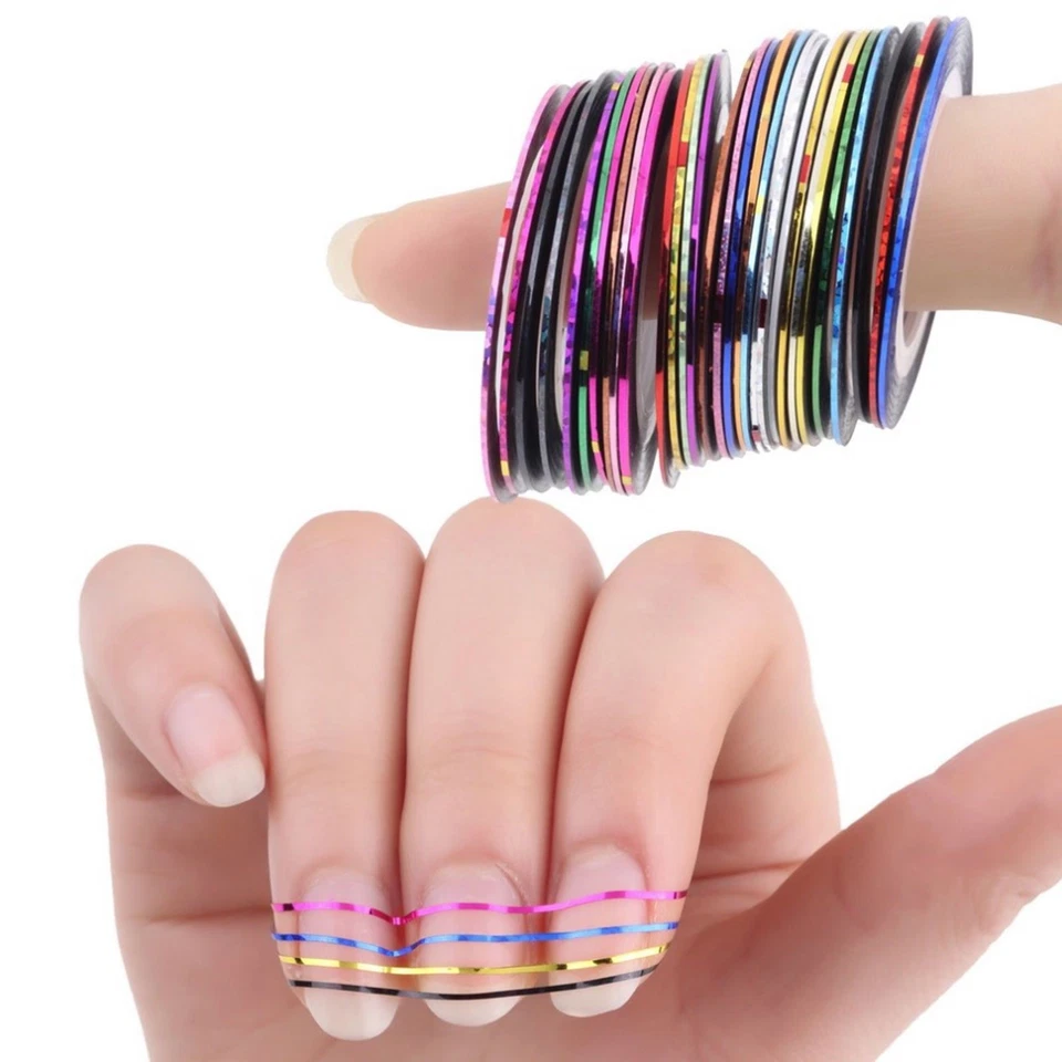 Mixed Colours Pretty Rolls Striping Tape Line Nail Art Decoration Sticker