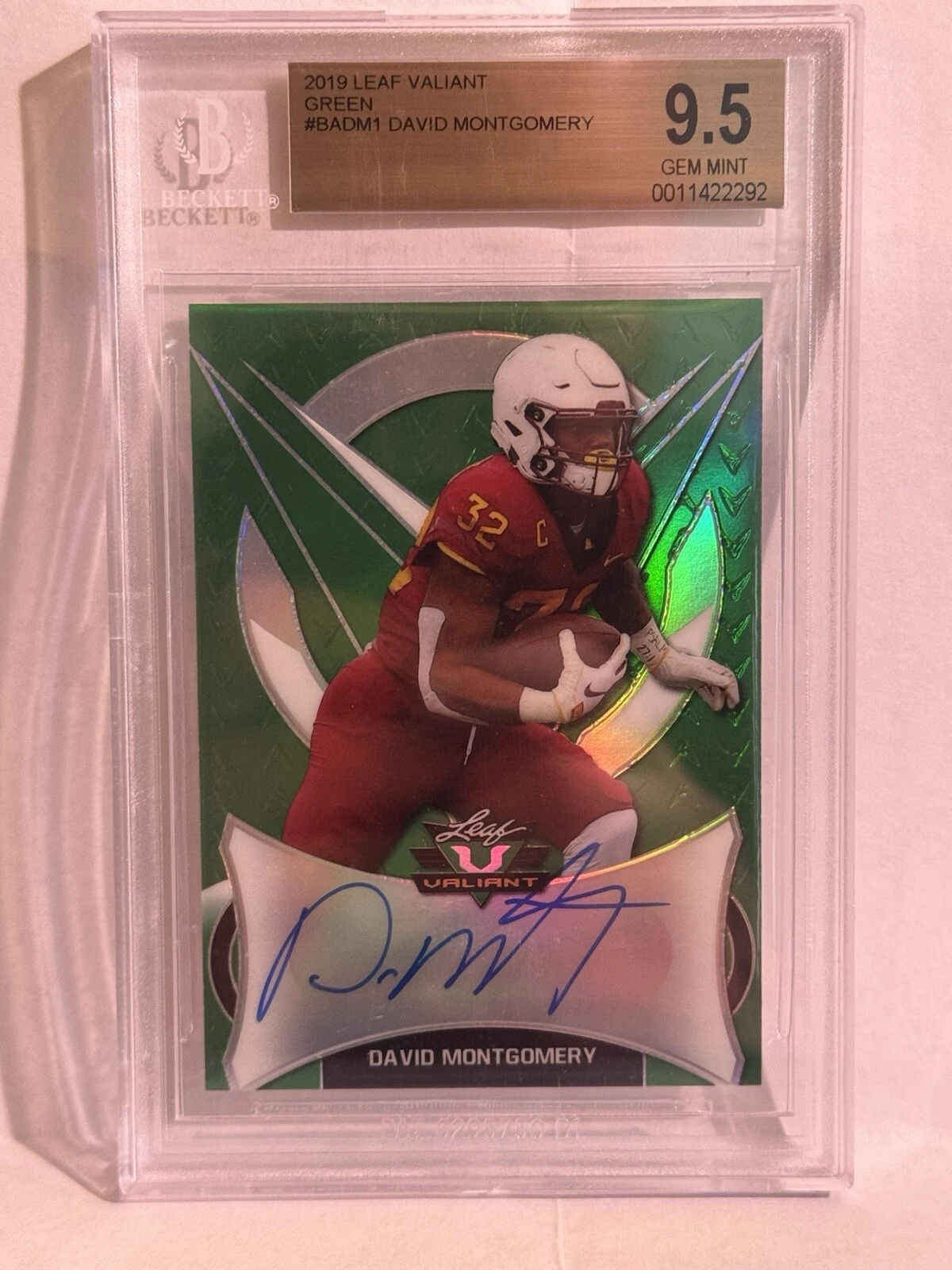 David Montgomery Leaf Valiant Autographs #BADM1 Orange