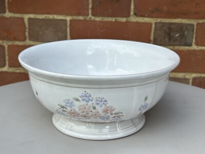 VINTAGE NIDERVILLER France große weiße Fayence Schale Übertopf floral