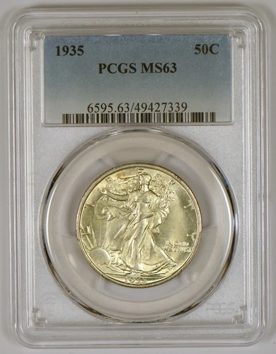 1935 Walking Liberty Half Dollar Graded MS63 by PCGS