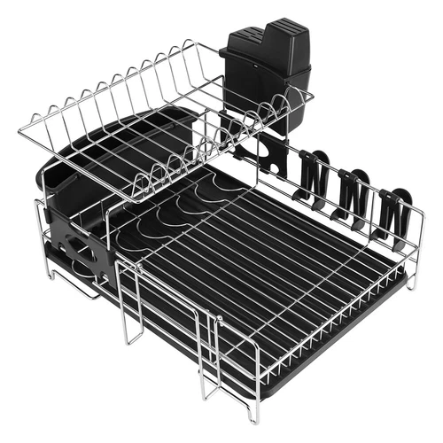 Disk Drying Rack Air Dryer Stainless Steel Frame Cultery Dishes Holder Drainer - Picture 4 of 12