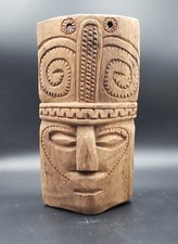 Hand Carved Hand Carved Wooden TIKI MASK 15" T 8" W
