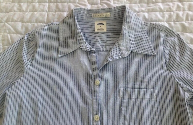Old Navy Shirt Girls Size Small Button Down Blue Stripe
