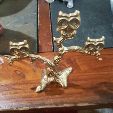 Collectible Vintage 1960  s 1970s Revere Yellow Owl Metal Earring Tree Holder