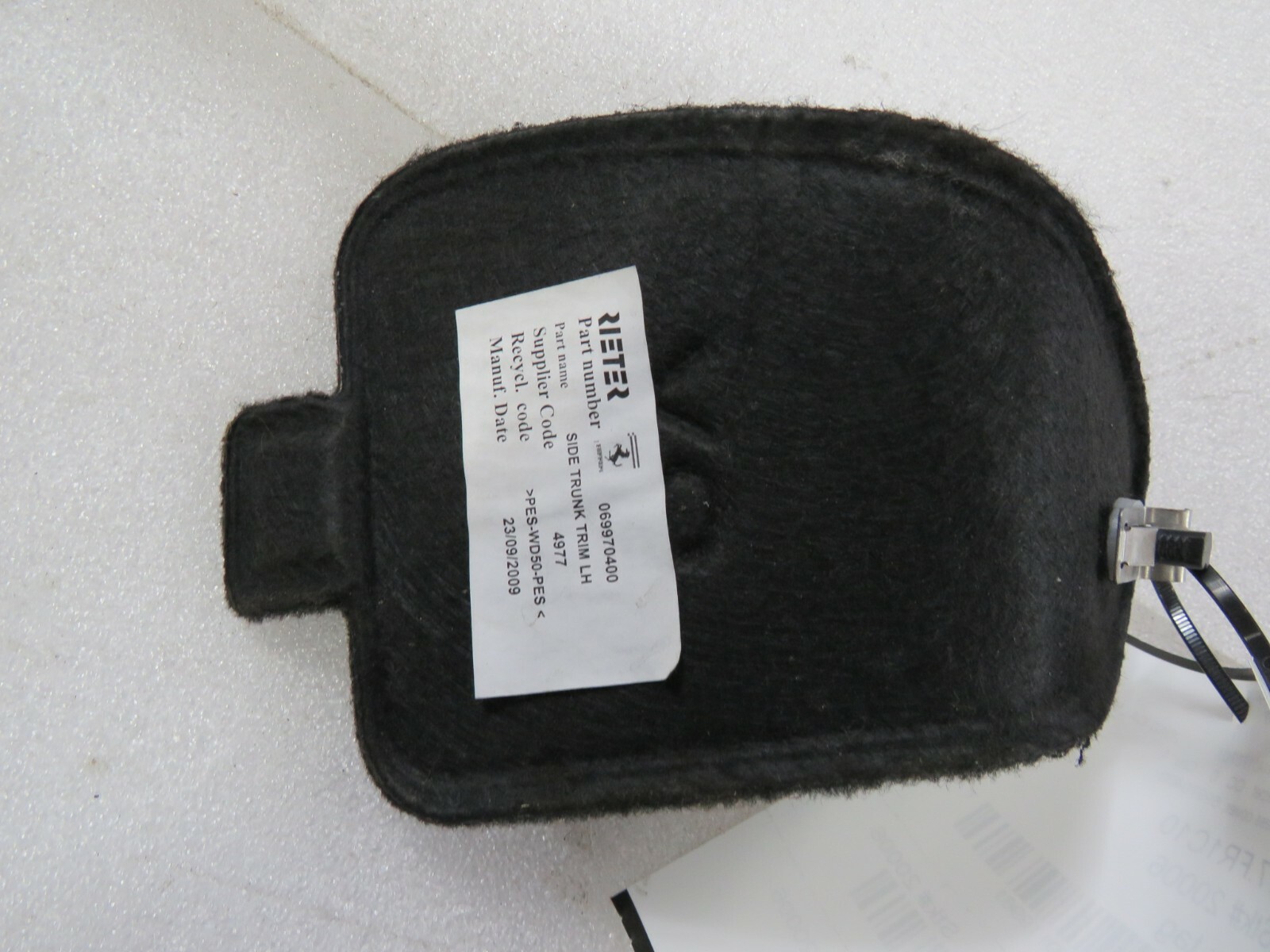 Ferrari California, LH Left, Trunk Carpet Access Cover, Used, P/N 69970400