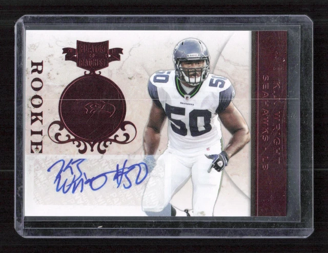 2011 Panini Plates & Patches #197 K.J. Wright RC Rookie Auto #'d /199
