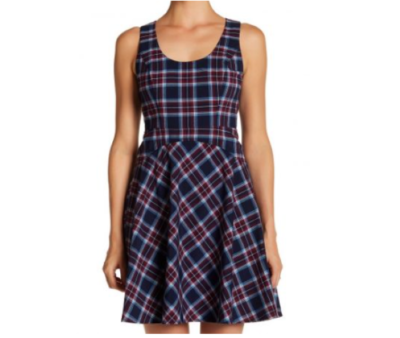 Donna Morgan Women's Size 0 Scoop Neck Plaid A-Line Dress | eBay