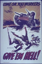 Give 'em Hell Military Poster Print  Reproduction Giclee Print 11x17