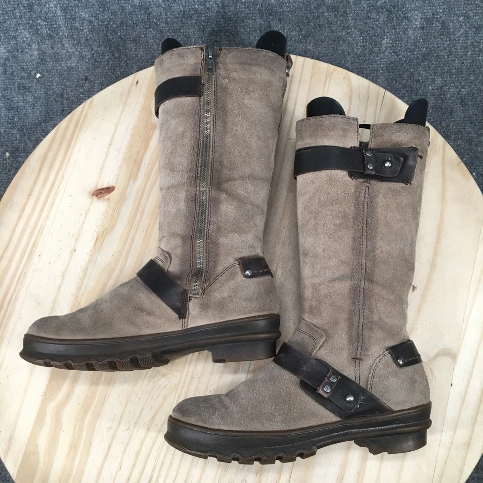 Botas OTBT Mujer 6.5 M Defiance Montar Beige Cuero Cremallera Lateral Punta Redonda Foto 2 de 4