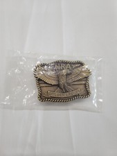 NRA Golden Eagles Brass Belt Buckle Made in USA