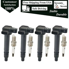 4pcs Ignition Coil and Iridium Spark Plug For 1999-2000 Toyota 4Runner 2.7L
