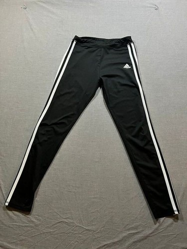 Adidas Legging Pants Girls Large Black Logo Joggers Compression Kids 30x24