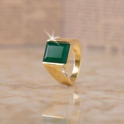 Details about   925 Sterling Silver Natural Green Onyx Gemstone Boho Ring For Christmas Gift 