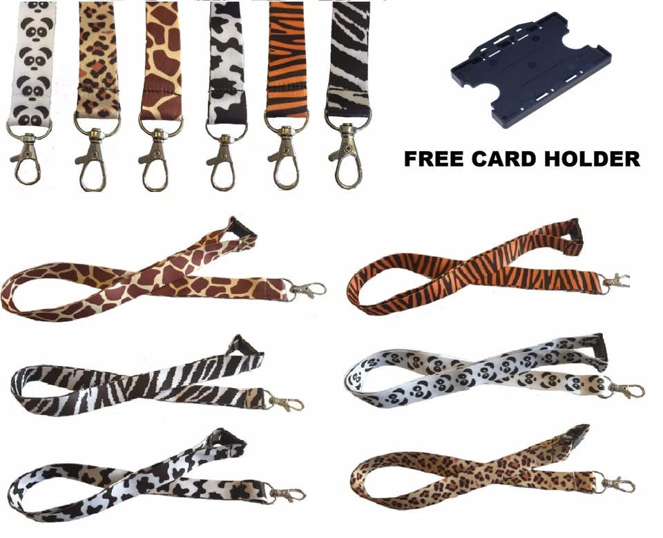PAC SUPPLIES GLOBAL LTD Animal Lanyards ,Panda ,Tiger ,Giraffe ,Cheetah ,Cow & Free Card Holder ZOO PASS
