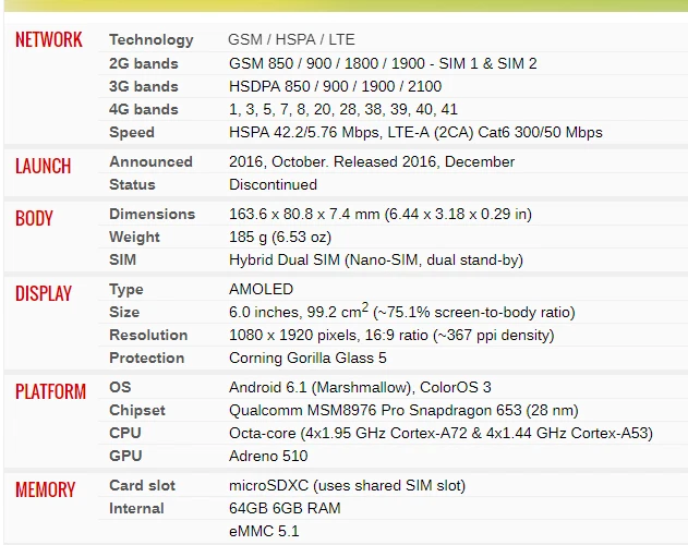 Original OPPO R9S Plus 4G LTE Android 6GB RAM 64GB ROM Dual Sim Smartphone - Image 2 of 3