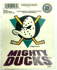 Mighty Ducks Hockey Stickers Decals Vintage Logo Static Cling Anaheim Ducks