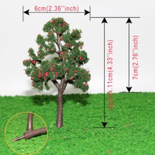 10pcs Échelle O Arbres Modèles Pagoda aux Fruits Rouges 1:50 Paysage Ferroviaire