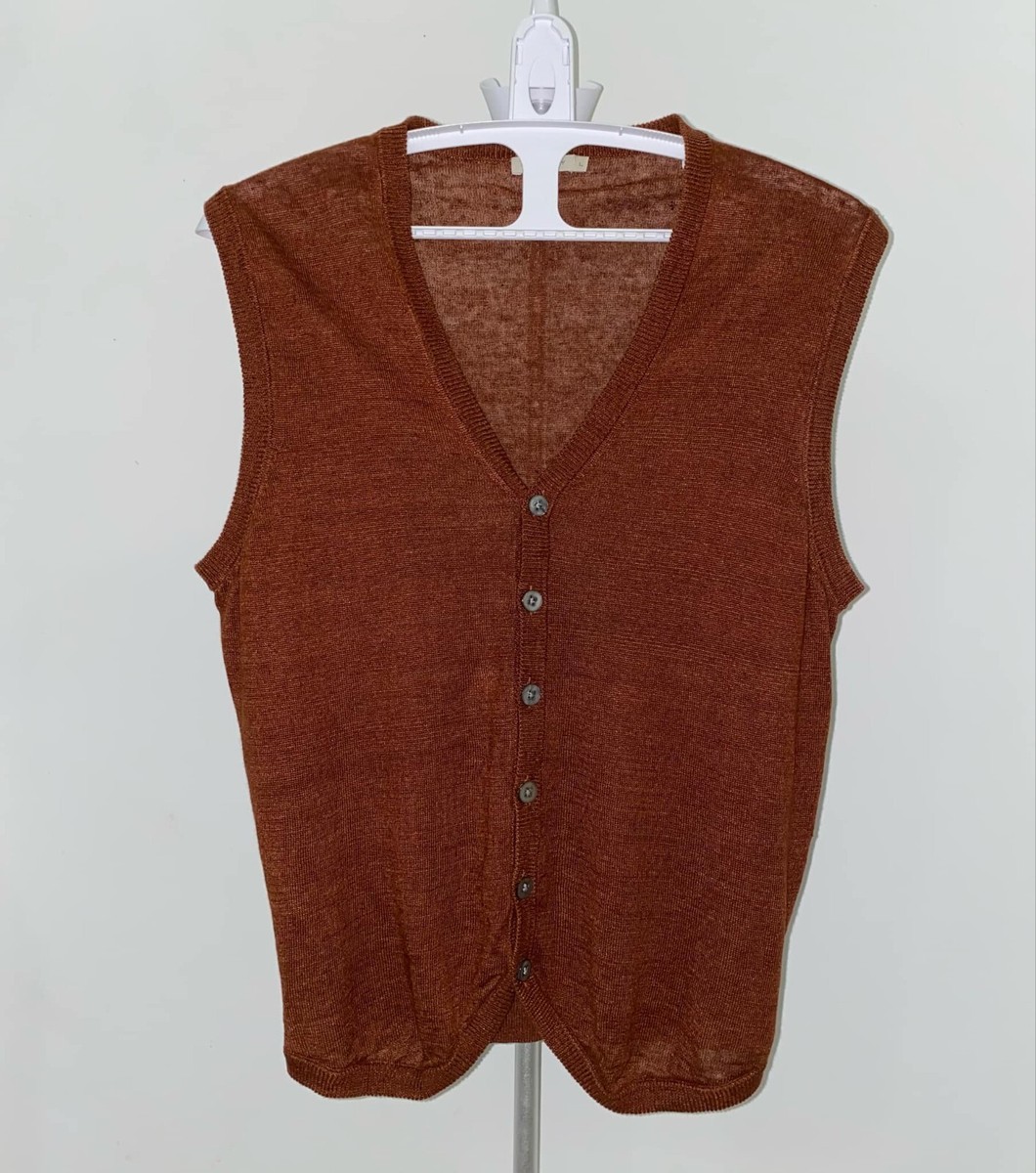 Suitsupply Men's Pure Linen Sleeveless Waistcoat Designer Vest