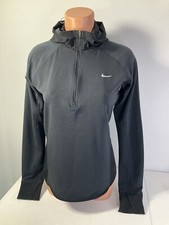 NIKE Dri-Fit Dk Grey Hooded 1/2 Zipper Jacket. 646658. Size Small. Excel. Cond.