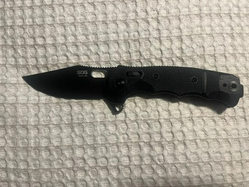 Cuchillo Plegable SOG SEAL XR 4" S35VN Acero Clip Punta Hoja OD Mango Verde Foto 2 de 3