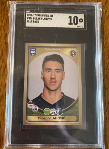 2016-17 Panini Fifa 365 Dusan Vlahovic True Rookie Blue Back #336 SGC I0