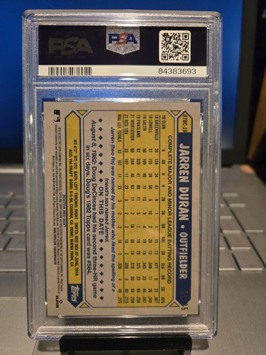 Ben Baller 2022 cromo #11/25 Jarren Duran 1987 Topps-naranja ref. #19 Gem Mt. 10 - Imagen 8 de 9