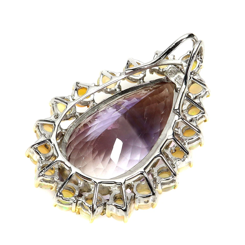 Colgante de plata 925 de verano pera ametrino 62 quilates ópalo de fuego piedra preciosa hecha a mano 💝💝 Foto 3 de 4
