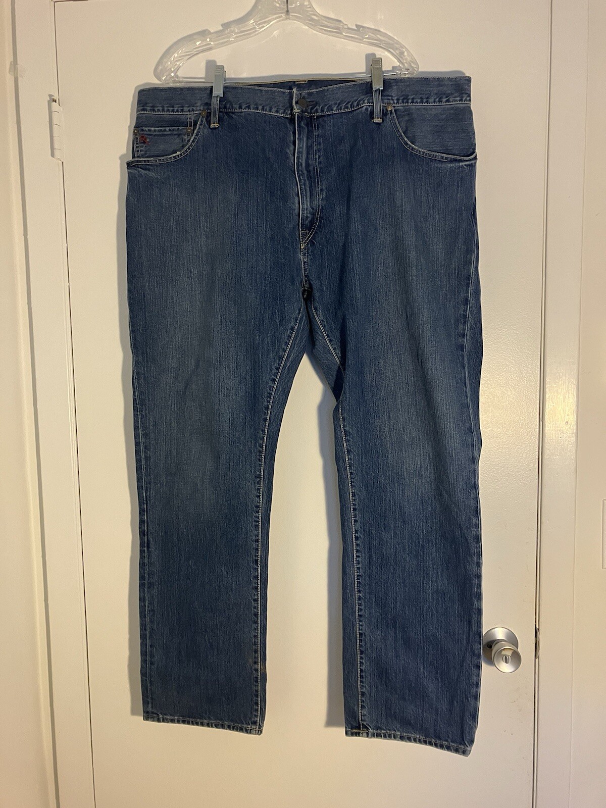 Polo Ralph Lauren Jeans Mens 42Bx32 Selvedge RL Blue Denim Straight Leg Mexico