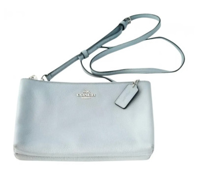 Coach Baby Blue Crossbody Bag With Double Zipper Closure | eBay