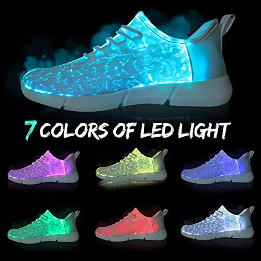 Adults Fiber Optic LED Light up Seakers RGB Led Shoes Party