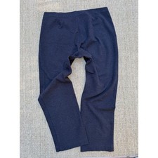 Eileen Fisher Pull On Pants Womens L Gray Stretch Knit Viscose Slim Straight Leg
