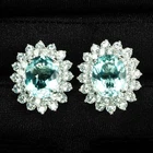 Dazzling Arctic Blue Aquamarine 6.62Ct 925 Sterling Silver White Gold Earrings