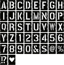 YEAJON 2 Inch Letter Stencils Symbol Numbers Craft Stencils