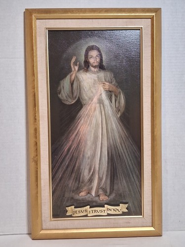 Divine Mercy Print on Canvas “Jesus, I Trust in You” Adolf Hyla Version Framed