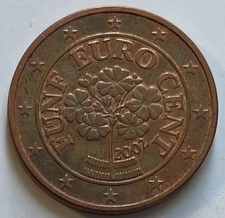 Austria 5 Cents 2002 - Mountain Cowslip (Primula auricula)