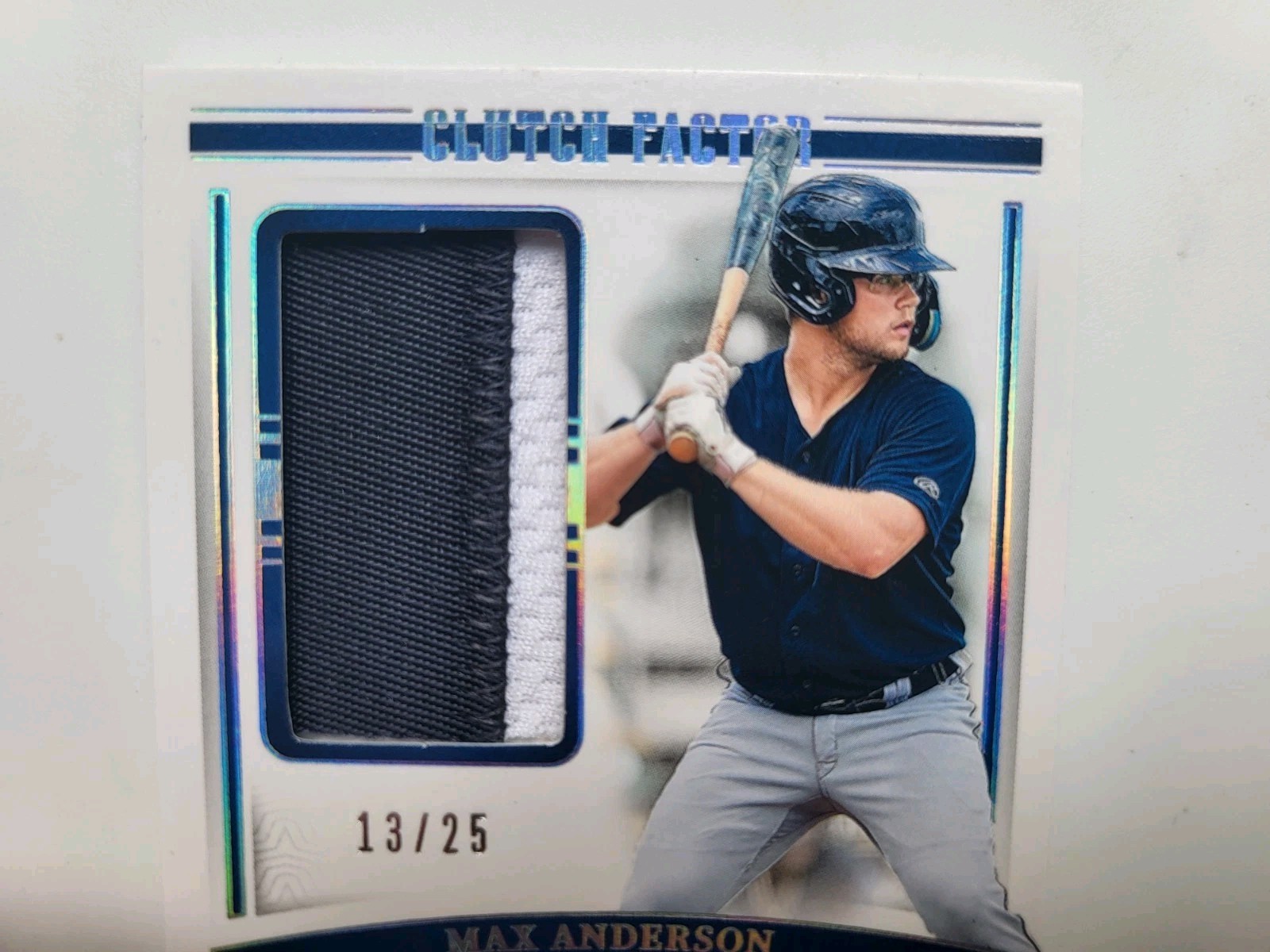 2024 National Treasures Max Anderson Clutch Factor Patch Auto #'d /25 Tigers view 3