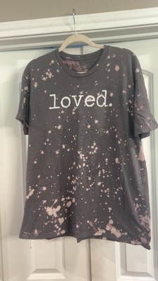 Distressed Tee Shirt, LOVED, Basic Apparel Brand, Size XL