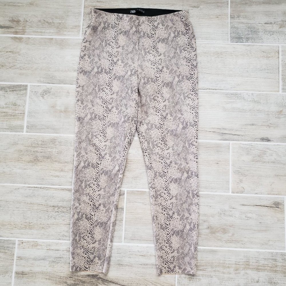 Zara Python Snake Skin Pattern Leggings Women's A… - image 1