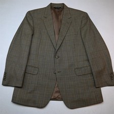 Jos A Bank 44R Brown Glenn Check 100 Wool Mens Blazer Suit Jacket Sport Coat