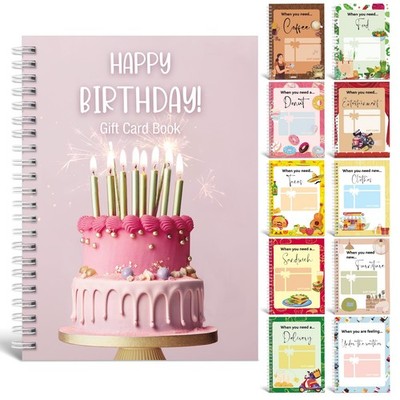 Birthday Gift Card Book 7 x 5 Inch Happy Birthday Booklet Organizer Greeting ...
