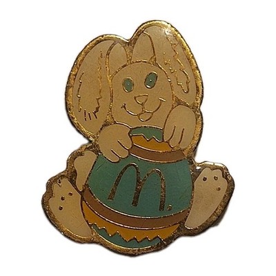 Vintage McDonald s Easter Bunny Egg Enamel Employee Lapel Hat Pin Brooch Read