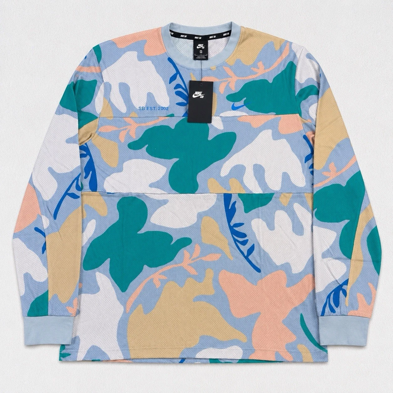 NWT Nike Sb Tropical Long Sleeve Breathable Performance Shirt Sz Small