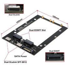 Dual Oculink SFF-8611 4i to Dual Gen-Z 1C EDSFF E1.S SSD Adapter with SATA Port