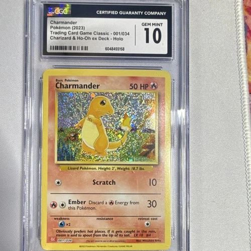 Pokémon Charmander Trading Card Game Classic 001/034 Holo CGC 10 Gem Mint 2023